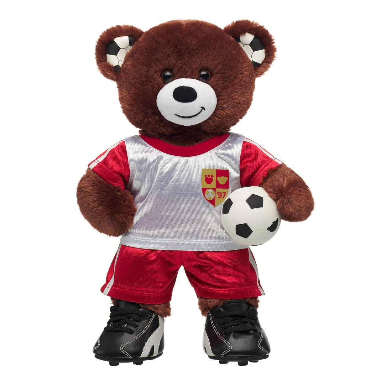 Let's Goal Bear Red Soccer Uniform Gift Set | Build-A-Bear - US 1351