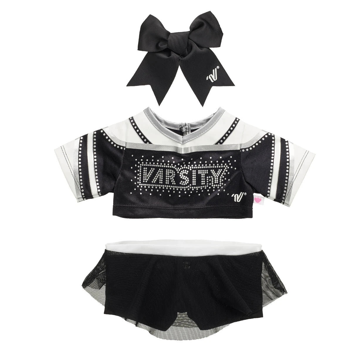 Pink Cuddles Teddy Bear All-Star Black Cheer Uniform Set | Build-A-Bear® - US 9139
