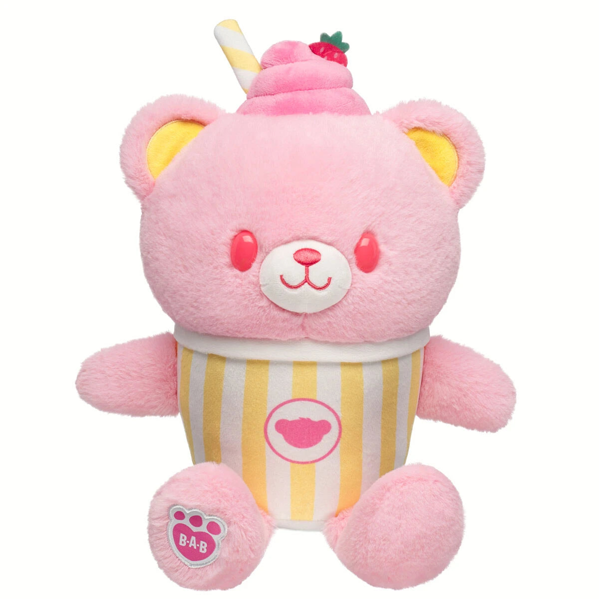 Strawberry Lemonade Bear Slushie Plushie  w/ Lei | BAB - US 9556