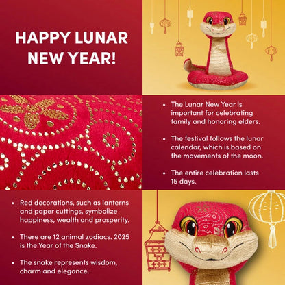Lunar New Year Red and Gold Snake Stuffed Animal | Build-A-Bear® - US 0762