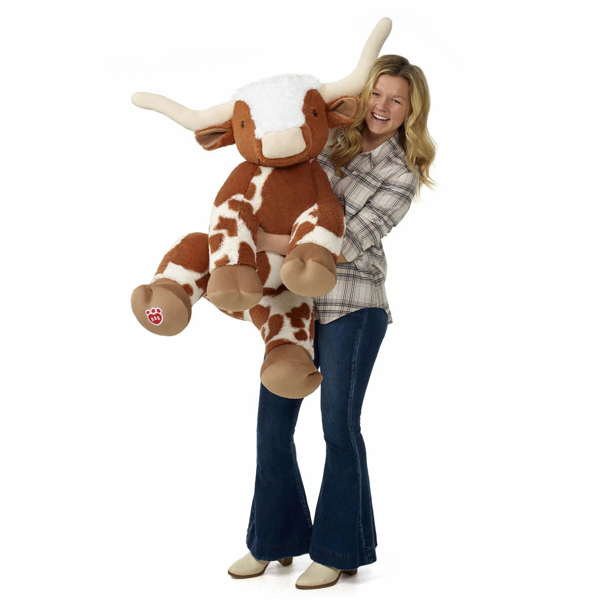 Giant Longhorn Cow Plush &amp; Red Gifting Bow | Build-A-Bear® - US 0404