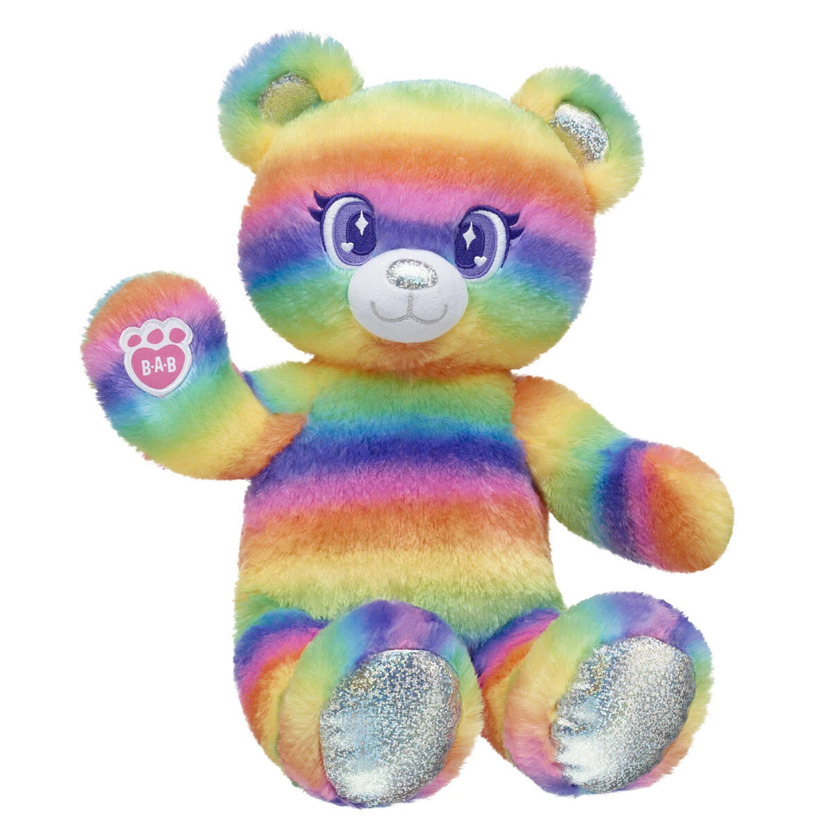 Rainbow Stripes Teddy Bear Leopard Print | Build-A-Bear - US 4932
