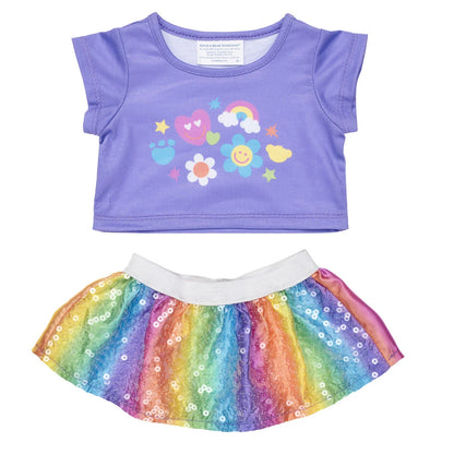 Rainbow Smiles Skirt Outfit | Build-A-Bear - US 6564